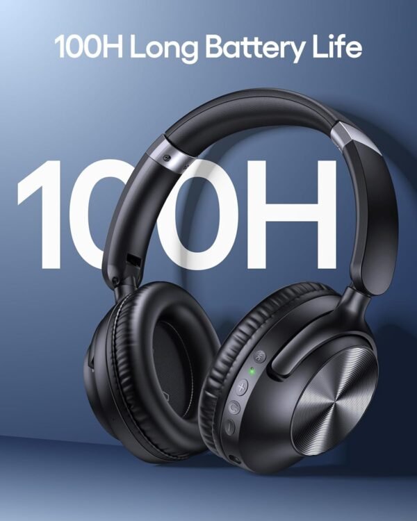 Active Noise Cancelling Headphones 100H Playtime Over Ear Bluetooth Headphones with Deep Bass - Image 3