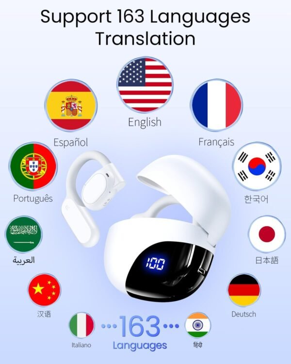 AI Translation Earbuds Real Time 163 Languages 80H Playtime - Image 7