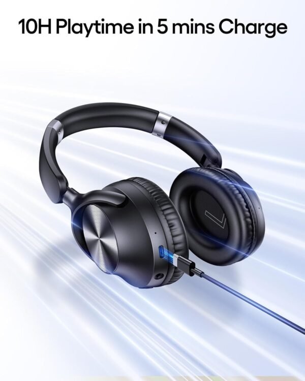 Active Noise Cancelling Headphones 100H Playtime Over Ear Bluetooth Headphones with Deep Bass - Image 7