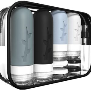 18pack Travel Bottles for Toiletries,TSA Approved Silicone Travel Containers jar for Toiletries