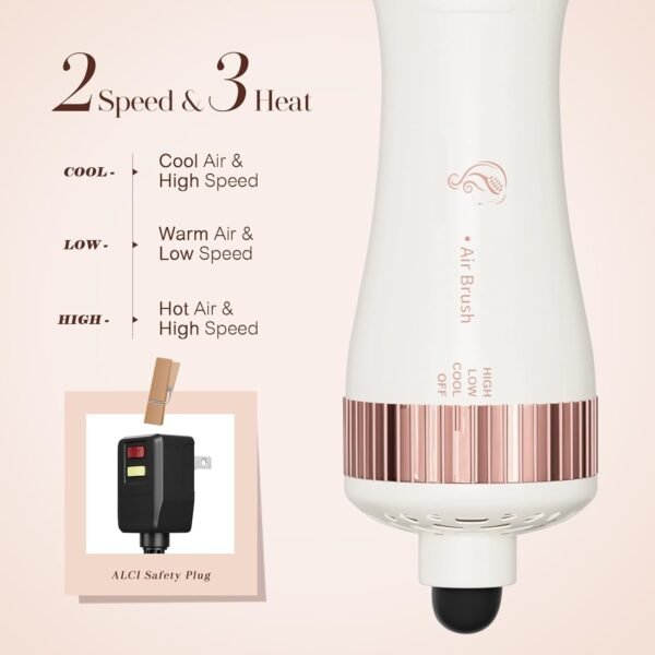 Travel Blow Dryer Brush in one, Dual Voltage Mini Hot Air Brush - Image 2