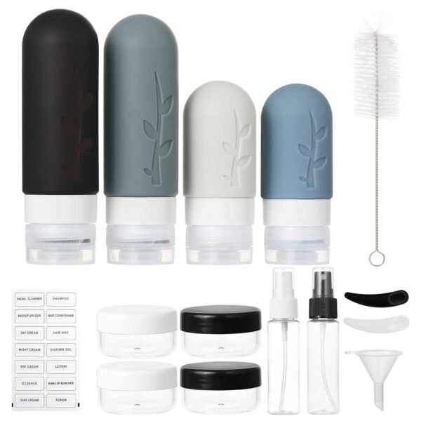 18pack Travel Bottles for Toiletries,TSA Approved Silicone Travel Containers jar for Toiletries - Image 4