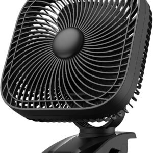 20000mAh Rechargeable Portable Clip on Fan, Last 78 hrs, 4 Speeds Camping Fan