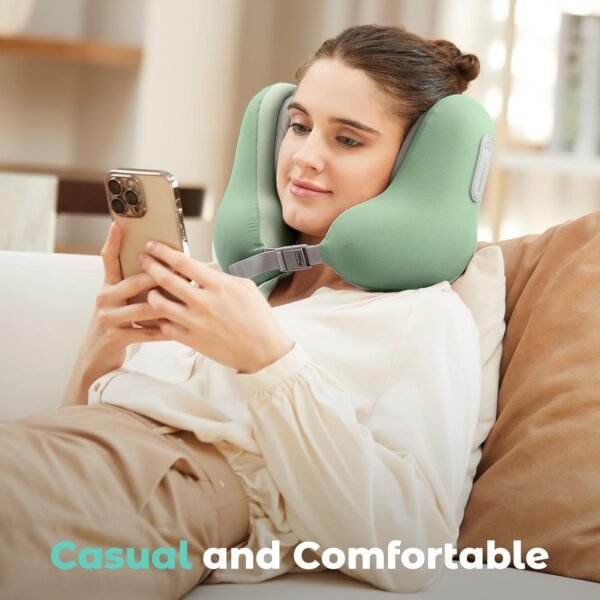 Travel Neck Pillow with Bluetooth Headset, Memory Foam Airplane Pillow for Head Support - Image 5