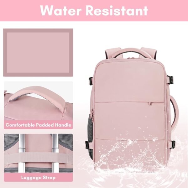 Travel Backpack for Women, Carry On Backpack with USB Charging Port & Shoe Pouch - Image 7