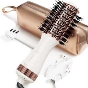 Travel Blow Dryer Brush in one, Dual Voltage Mini Hot Air Brush