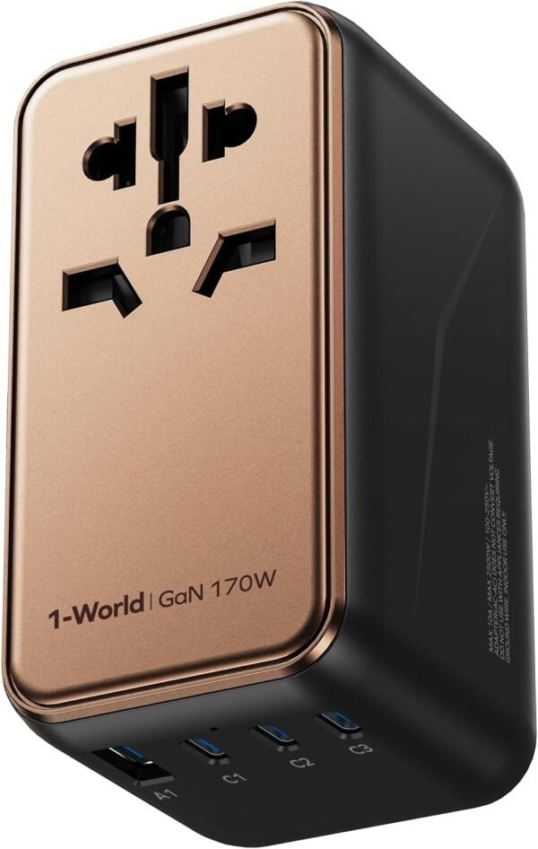 Universal Travel Adapter, 170W GaN International Power Adapter
