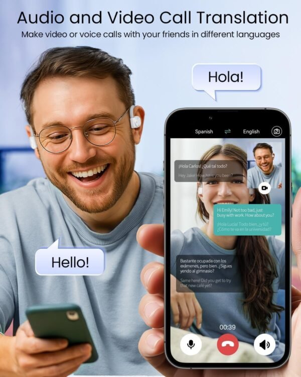 AI Translation Earbuds Real Time 163 Languages 80H Playtime - Image 6