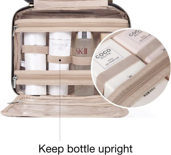 Toiletry Bag Travel Bag with Hanging Hook, Water-resistant Makeup Cosmetic Bag Travel Organizer - Image 4