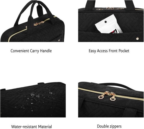 Toiletry Bag Travel Bag with Hanging Hook, Water-resistant Makeup Cosmetic Bag Travel Organizer - Image 3